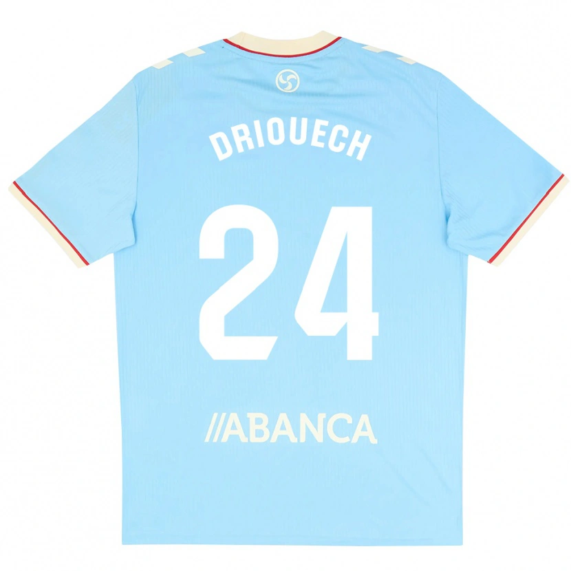 Danxen Mujer Camiseta Couhaib Driouech #24 Azul Cielo Blanco Rojo 1ª Equipación 2026/27 La Camisa