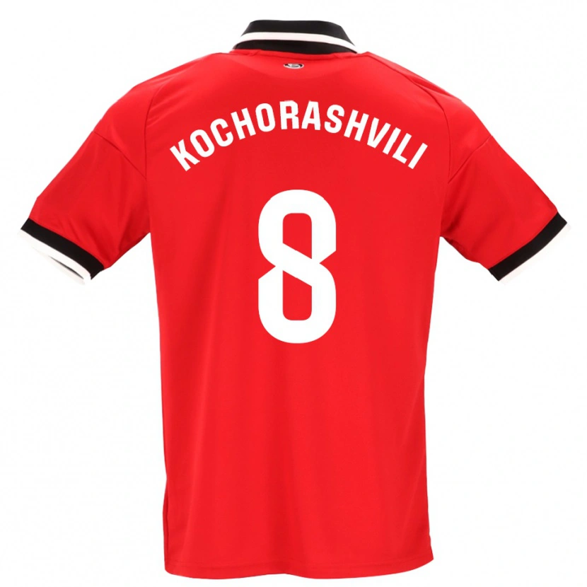 Danxen Mujer Camiseta Giorgi Kochorashvili #8 Negro Blanco Rojo 2ª Equipación 2026/27 La Camisa