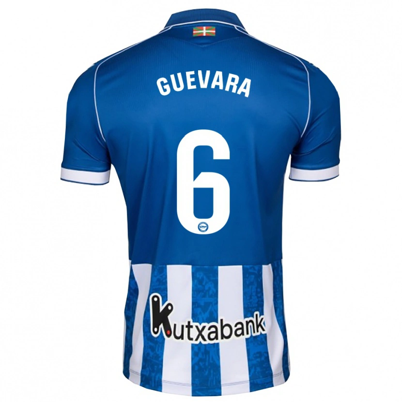 Danxen Mujer Camiseta Ander Guevara #6 Azul Blanco Negro 1ª Equipación 2026/27 La Camisa