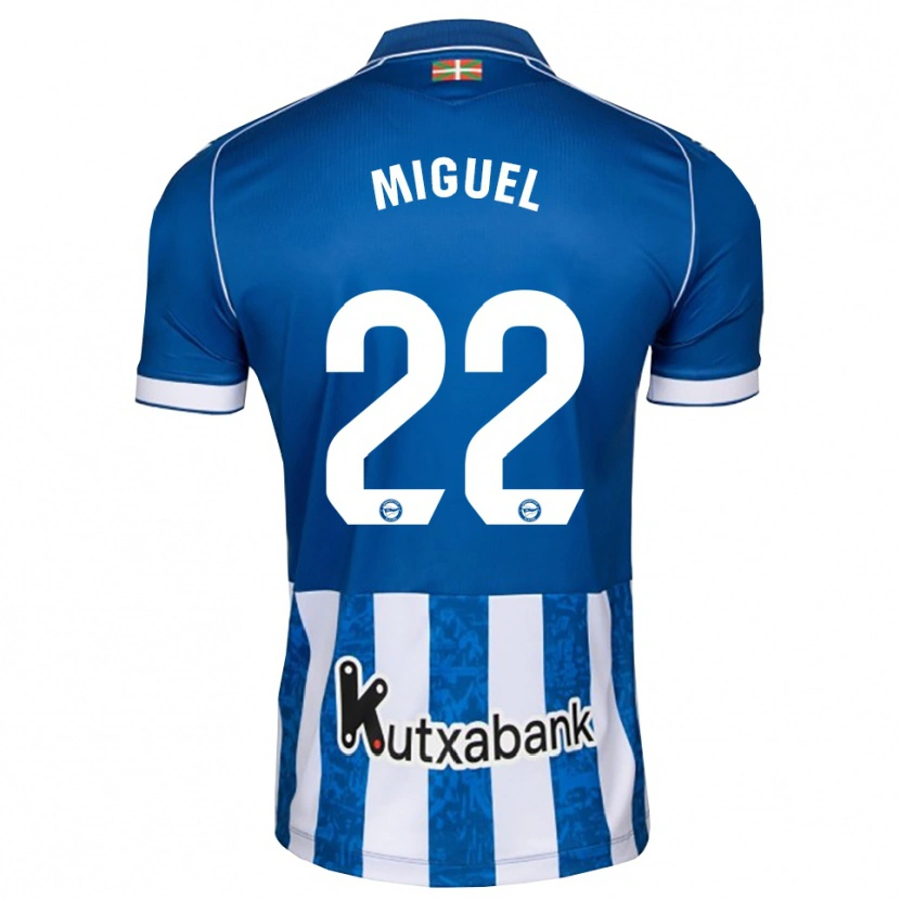 Danxen Mujer Camiseta Miguel Rodríguez #22 Azul Blanco Negro 1ª Equipación 2026/27 La Camisa