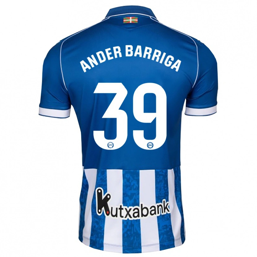 Danxen Mujer Camiseta Jon Ander Barriga #39 Azul Blanco Negro 1ª Equipación 2026/27 La Camisa