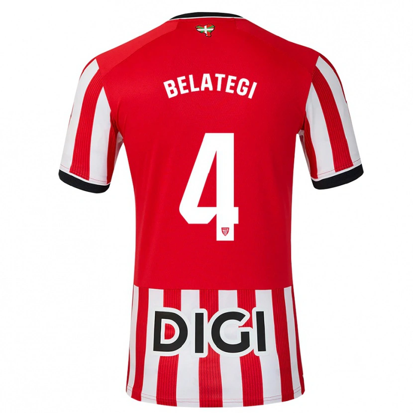Danxen Mujer Camiseta Danel Belategi #4 Rojo Negro Blanco 1ª Equipación 2026/27 La Camisa