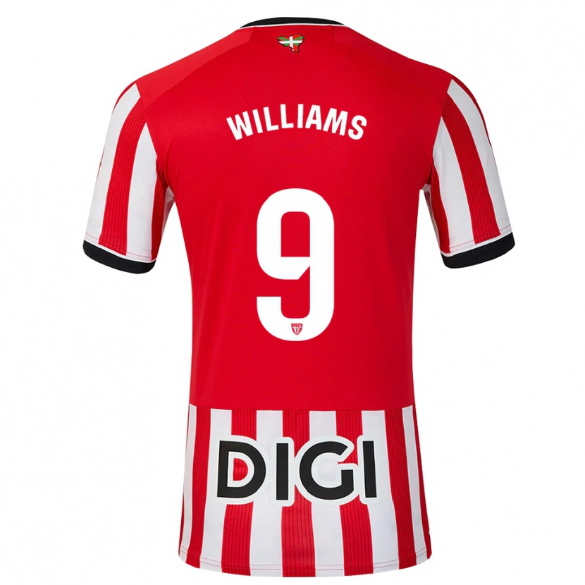 Danxen Mujer Camiseta Iñaki Williams #9 Rojo Negro Blanco 1ª Equipación 2026/27 La Camisa