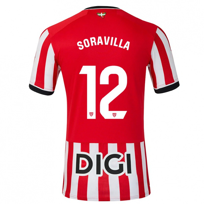 Danxen Mujer Camiseta Ander Soravilla #12 Rojo Negro Blanco 1ª Equipación 2026/27 La Camisa