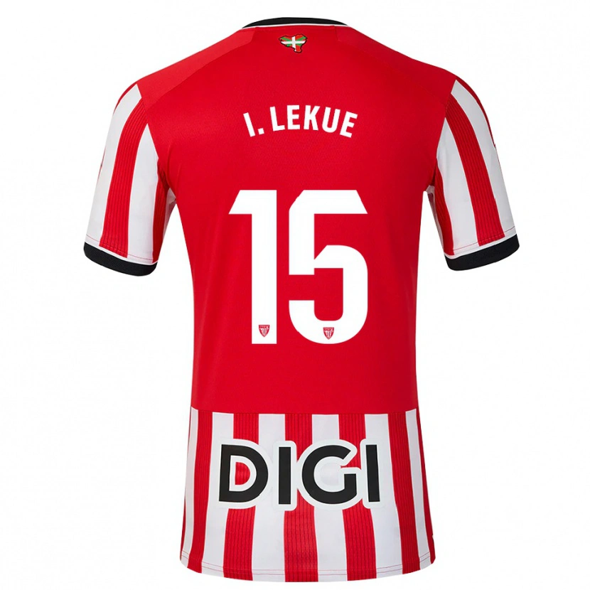 Danxen Mujer Camiseta Inigo Lekue #15 Rojo Negro Blanco 1ª Equipación 2026/27 La Camisa