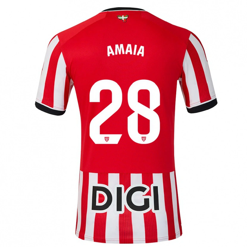 Danxen Mujer Camiseta Amaia Martinez De La Peña #28 Rojo Negro Blanco 1ª Equipación 2026/27 La Camisa