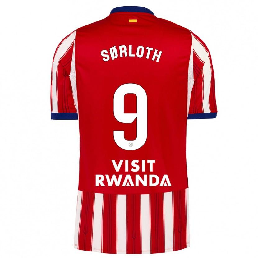 Danxen Mujer Camiseta Alexander Sørloth #9 Azul Real Rojo Blanco 1ª Equipación 2026/27 La Camisa