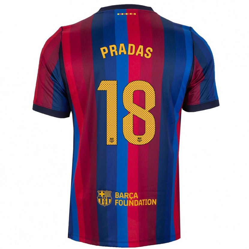 Danxen Mujer Camiseta Arnau Pradas #18 Azul Real Rojo Amarillo 1ª Equipación 2026/27 La Camisa