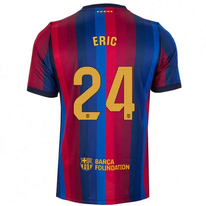 Danxen Mujer Camiseta Eric García #24 Azul Real Rojo Amarillo 1ª Equipación 2026/27 La Camisa