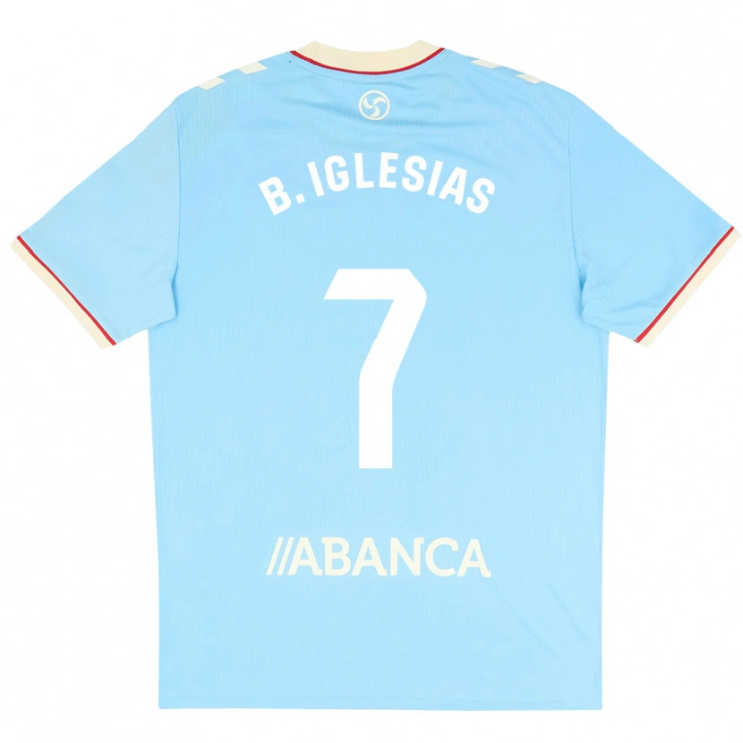 Danxen Mujer Camiseta Borja Iglesias #7 Azul Cielo Blanco Rojo 1ª Equipación 2026/27 La Camisa