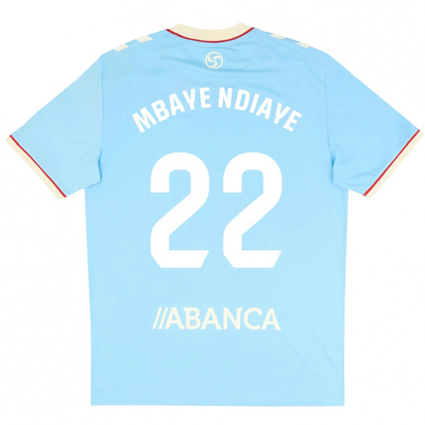 Danxen Mujer Camiseta Seyni Mbaye Ndiaye #22 Azul Cielo Blanco Rojo 1ª Equipación 2026/27 La Camisa