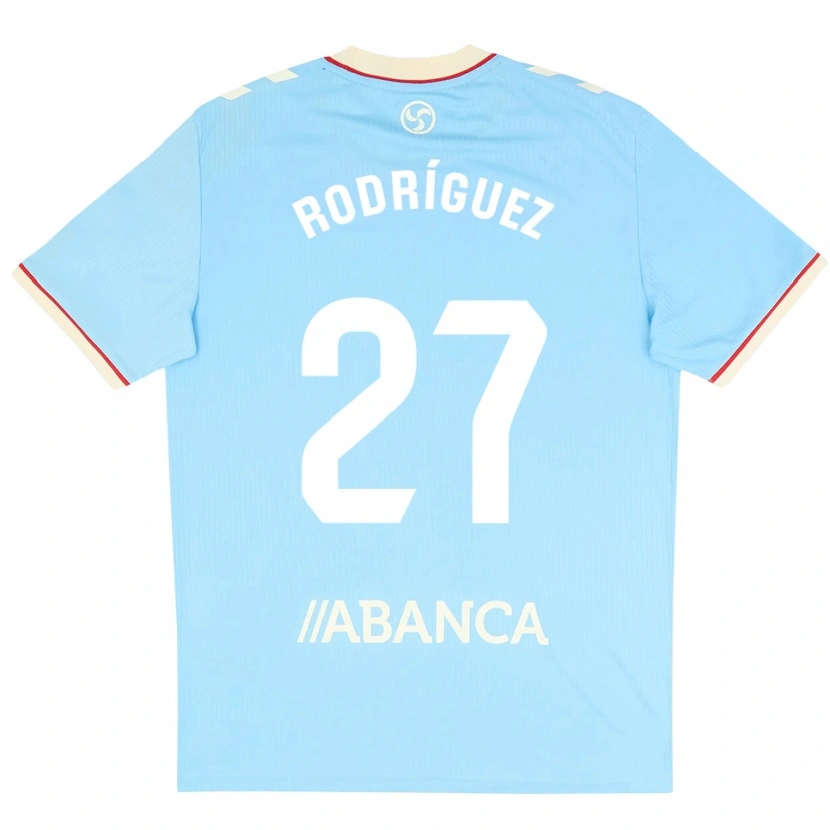 Danxen Mujer Camiseta Noah Rodríguez #27 Azul Cielo Blanco Rojo 1ª Equipación 2026/27 La Camisa