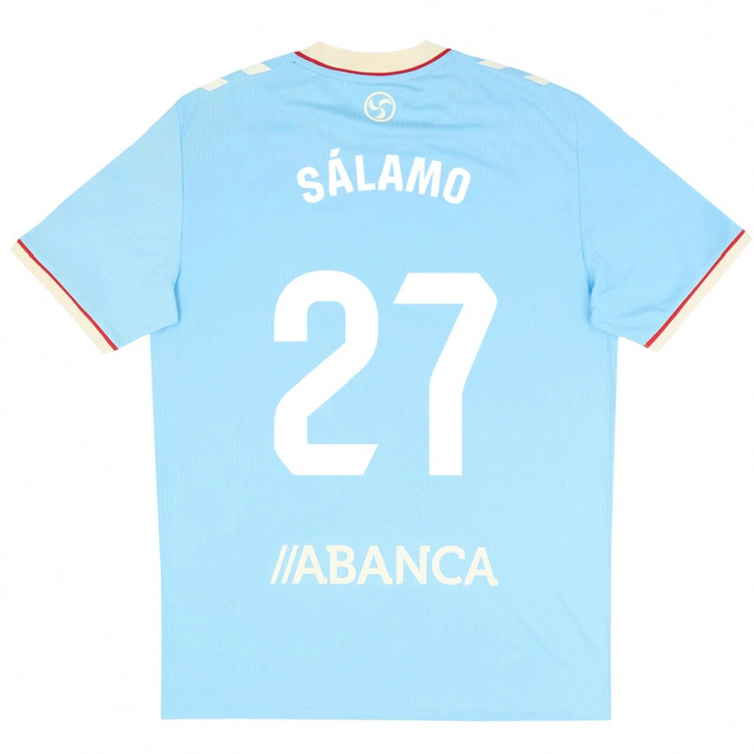 Danxen Mujer Camiseta Jorge Sálamo #27 Azul Cielo Blanco Rojo 1ª Equipación 2026/27 La Camisa