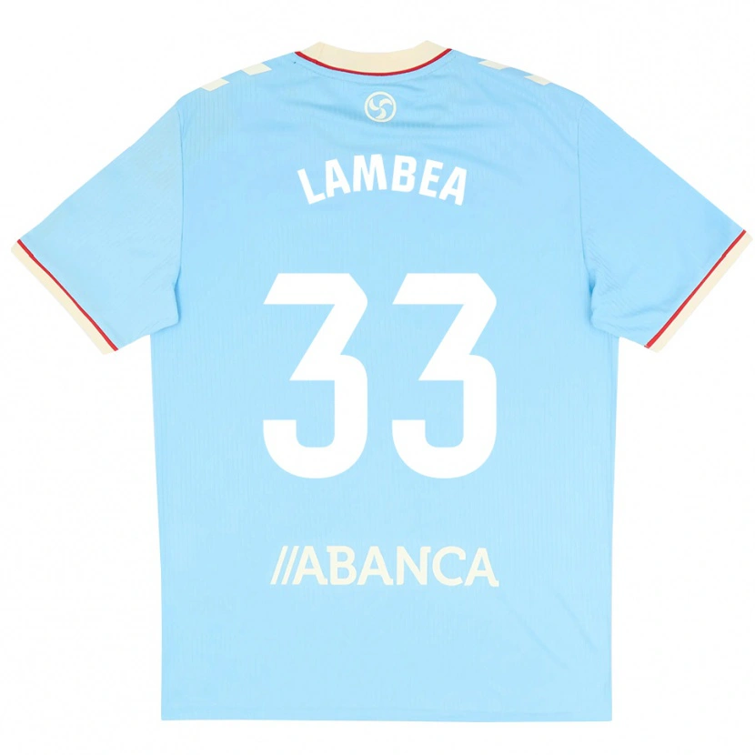 Danxen Mujer Camiseta Jorge Lambea #33 Azul Cielo Blanco Rojo 1ª Equipación 2026/27 La Camisa