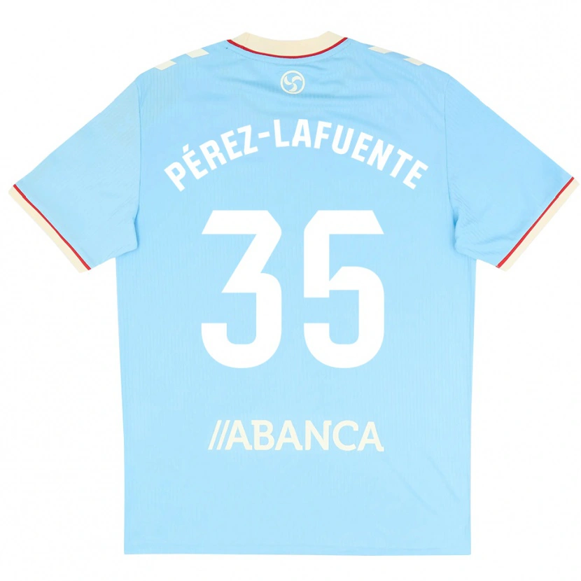 Danxen Mujer Camiseta Jorge Pérez-Lafuente #35 Azul Cielo Blanco Rojo 1ª Equipación 2026/27 La Camisa