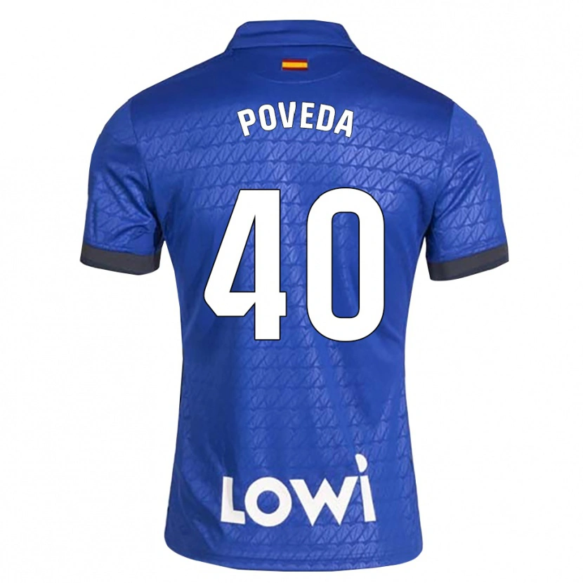 Danxen Mujer Camiseta Pedro Poveda #40 Azul Blanco Negro 1ª Equipación 2026/27 La Camisa