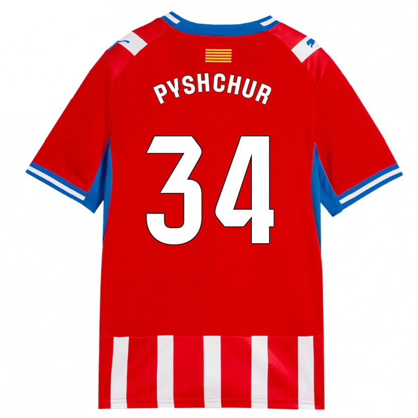 Danxen Mujer Camiseta Oleksandr Pyshchur #34 Rojo Blanco Azul Cielo 1ª Equipación 2026/27 La Camisa