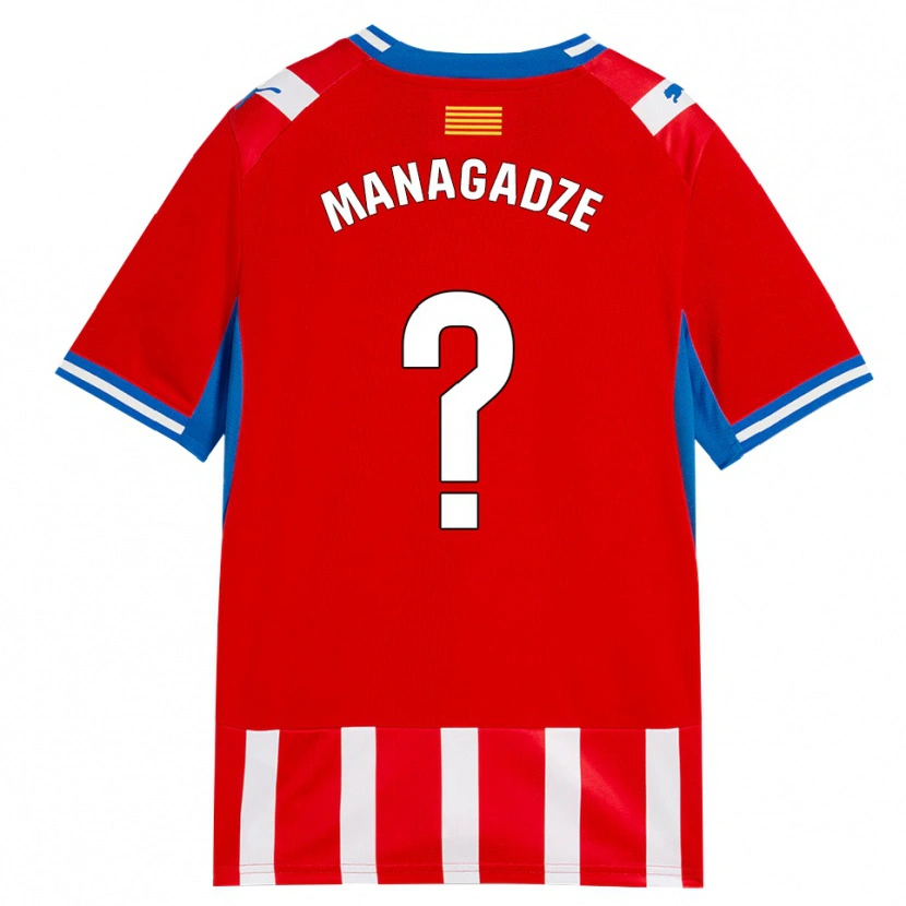 Danxen Mujer Camiseta Luka Managadze #0 Rojo Blanco Azul Cielo 1ª Equipación 2026/27 La Camisa