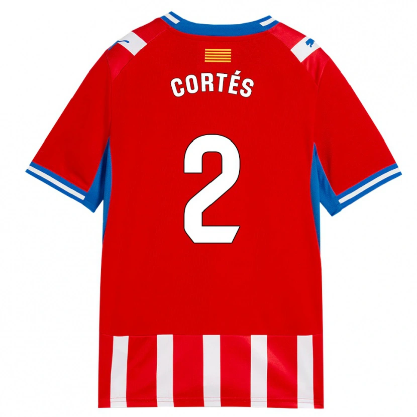 Danxen Mujer Camiseta Sergio Cortés #2 Rojo Blanco Azul Cielo 1ª Equipación 2026/27 La Camisa