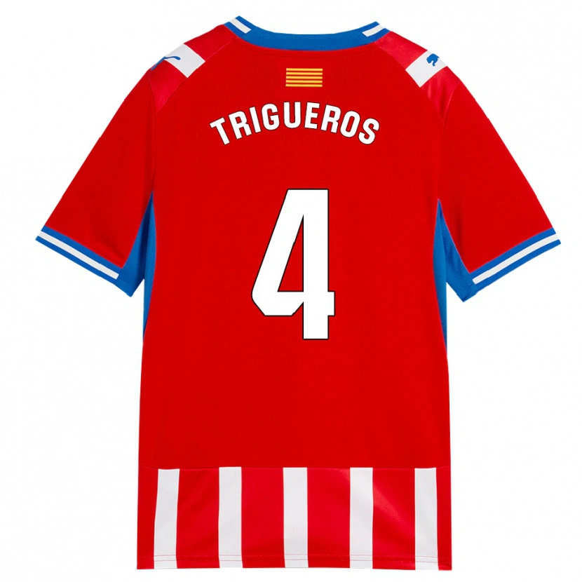 Danxen Mujer Camiseta Pol Trigueros #4 Rojo Blanco Azul Cielo 1ª Equipación 2026/27 La Camisa