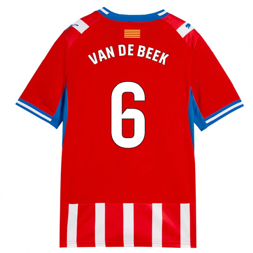 Danxen Mujer Camiseta Donny Van De Beek #6 Rojo Blanco Azul Cielo 1ª Equipación 2026/27 La Camisa