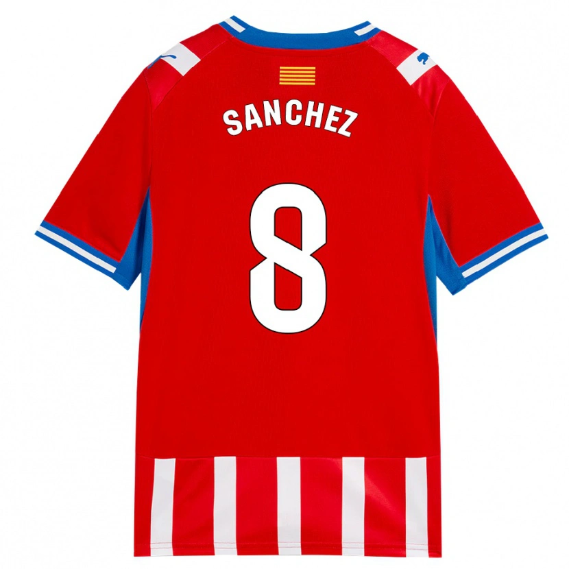 Danxen Mujer Camiseta Miguel Ángel Sánchez #8 Rojo Blanco Azul Cielo 1ª Equipación 2026/27 La Camisa