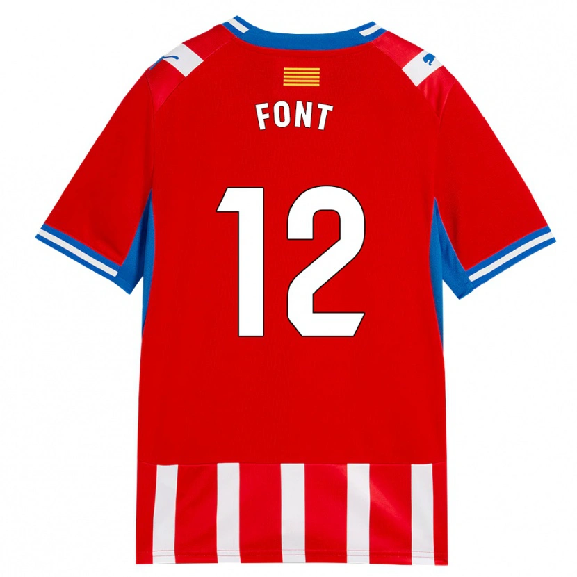 Danxen Mujer Camiseta Jordi Font #12 Rojo Blanco Azul Cielo 1ª Equipación 2026/27 La Camisa