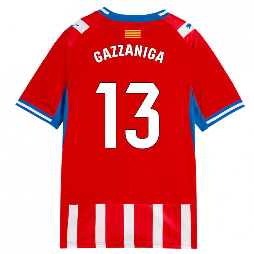 Danxen Mujer Camiseta Paulo Gazzaniga #13 Rojo Blanco Azul Cielo 1ª Equipación 2026/27 La Camisa
