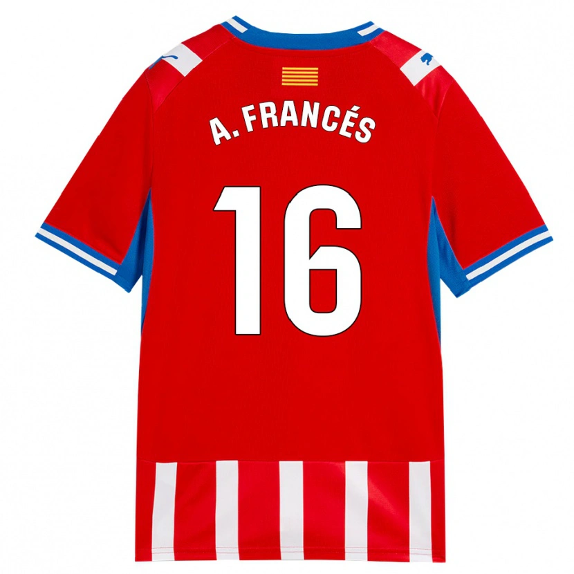 Danxen Mujer Camiseta Alejandro Francés #16 Rojo Blanco Azul Cielo 1ª Equipación 2026/27 La Camisa