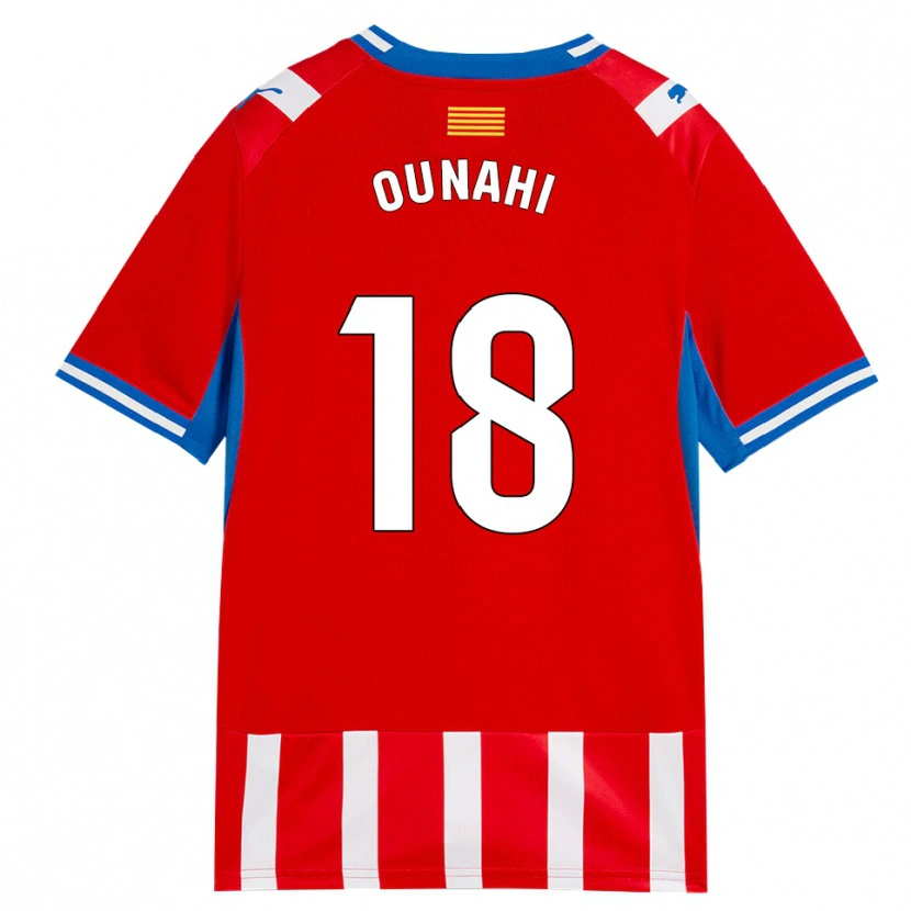 Danxen Mujer Camiseta Azzedine Ounahi #18 Rojo Blanco Azul Cielo 1ª Equipación 2026/27 La Camisa