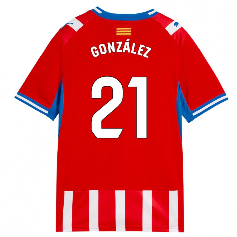 Danxen Mujer Camiseta Mario González #21 Rojo Blanco Azul Cielo 1ª Equipación 2026/27 La Camisa