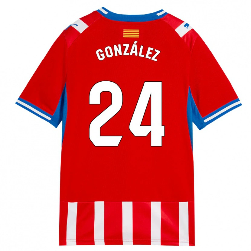 Danxen Mujer Camiseta Izan González #24 Rojo Blanco Azul Cielo 1ª Equipación 2026/27 La Camisa