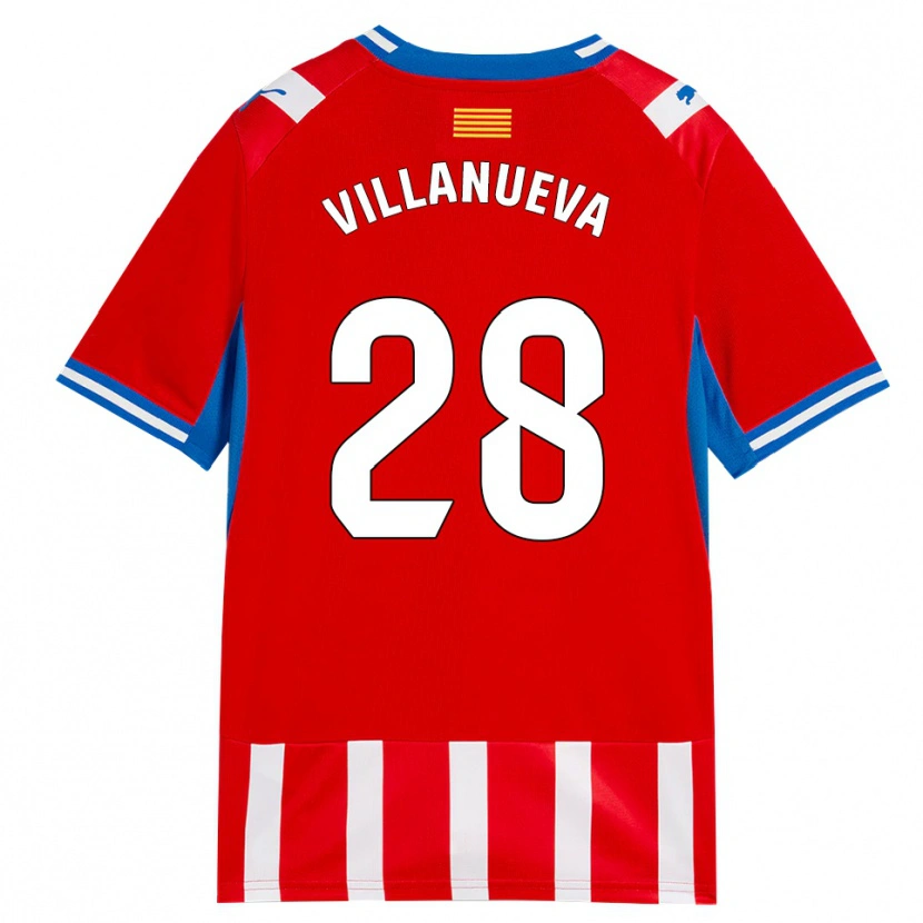 Danxen Mujer Camiseta Pablo Villanueva #28 Rojo Blanco Azul Cielo 1ª Equipación 2026/27 La Camisa