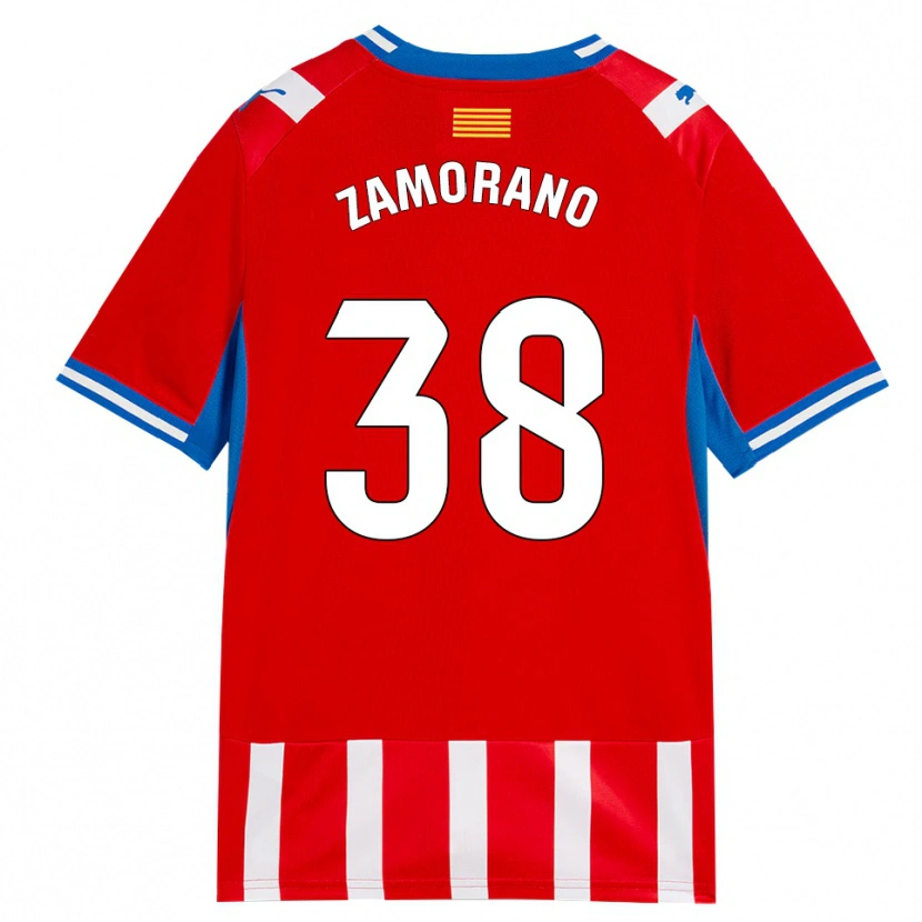 Danxen Mujer Camiseta Holmes Zamorano #38 Rojo Blanco Azul Cielo 1ª Equipación 2026/27 La Camisa