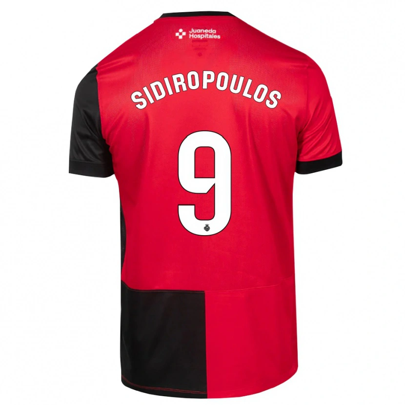 Danxen Mujer Camiseta Anastasios Sidiropoulos #9 Negro Rojo Blanco 1ª Equipación 2026/27 La Camisa