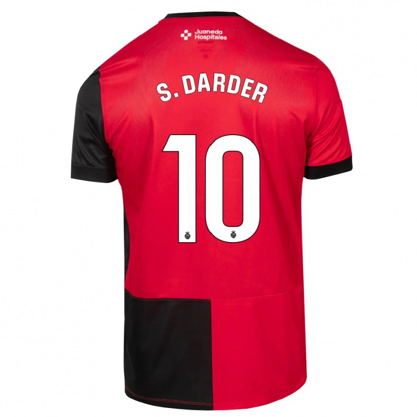 Danxen Mujer Camiseta Sergi Darder #10 Negro Rojo Blanco 1ª Equipación 2026/27 La Camisa