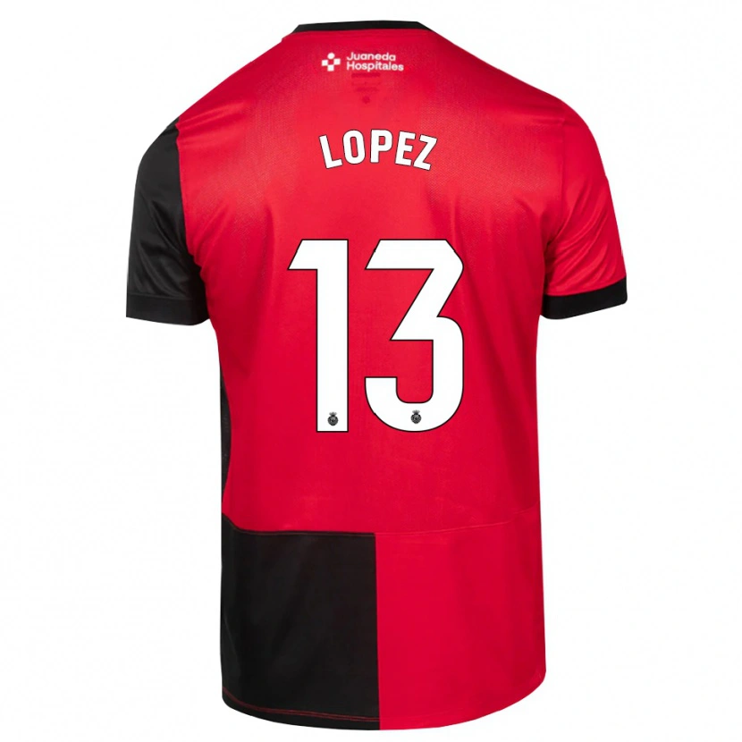 Danxen Mujer Camiseta Iván López #13 Negro Rojo Blanco 1ª Equipación 2026/27 La Camisa