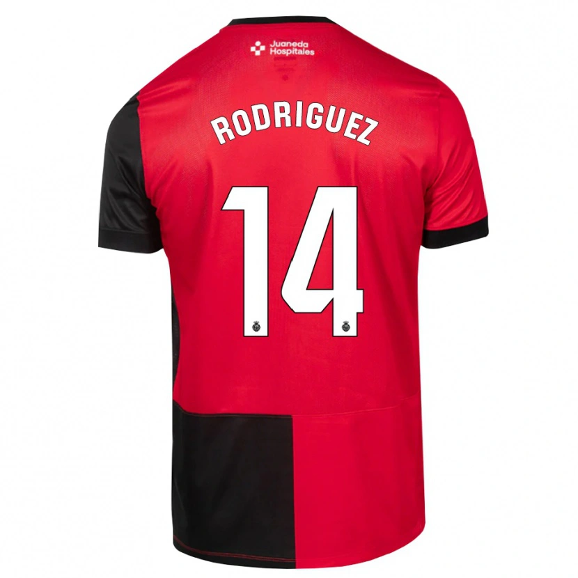 Danxen Mujer Camiseta Diego Rodríguez #14 Negro Rojo Blanco 1ª Equipación 2026/27 La Camisa