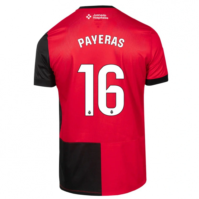 Danxen Mujer Camiseta Martí Payeras #16 Negro Rojo Blanco 1ª Equipación 2026/27 La Camisa