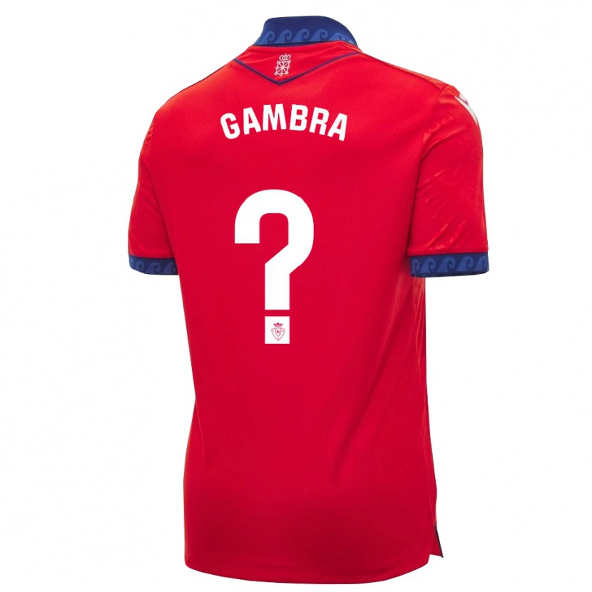 Danxen Mujer Camiseta Javi Gambra #0 Rojo Azul Marino Blanco 1ª Equipación 2026/27 La Camisa