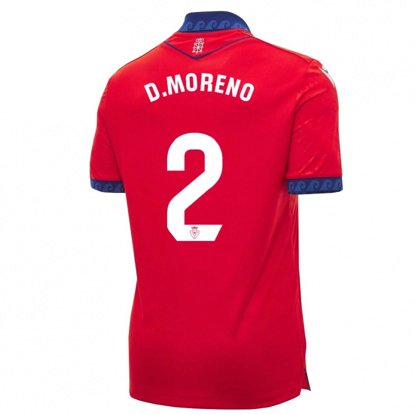 Danxen Mujer Camiseta Diego Moreno #2 Rojo Azul Marino Blanco 1ª Equipación 2026/27 La Camisa