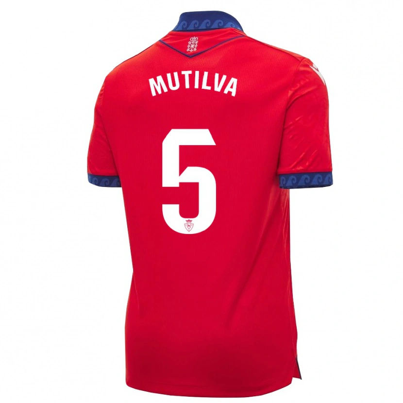 Danxen Mujer Camiseta Christian Mutilva #5 Rojo Azul Marino Blanco 1ª Equipación 2026/27 La Camisa