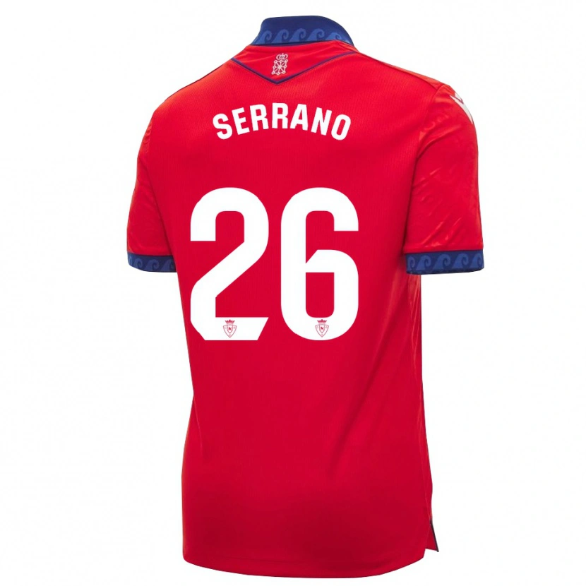 Danxen Mujer Camiseta Mikel Serrano #26 Rojo Azul Marino Blanco 1ª Equipación 2026/27 La Camisa