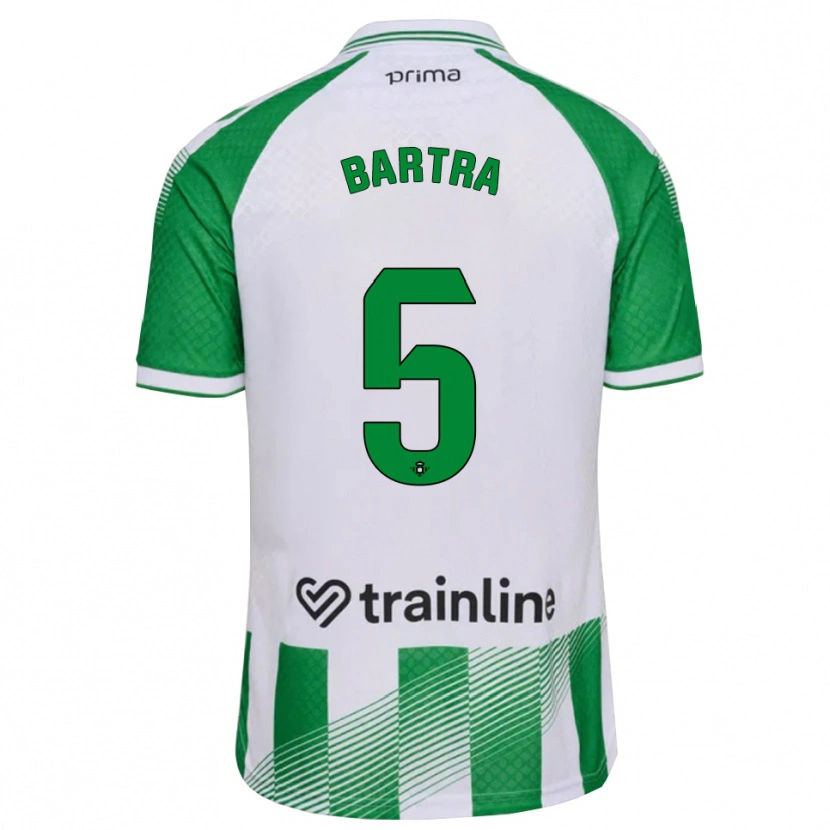 Danxen Mujer Camiseta Marc Bartra #5 Verde Claro Negro Blanco 1ª Equipación 2026/27 La Camisa