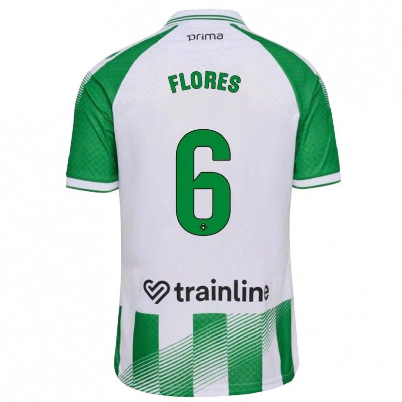 Danxen Mujer Camiseta Mateo Flores #6 Verde Claro Negro Blanco 1ª Equipación 2026/27 La Camisa