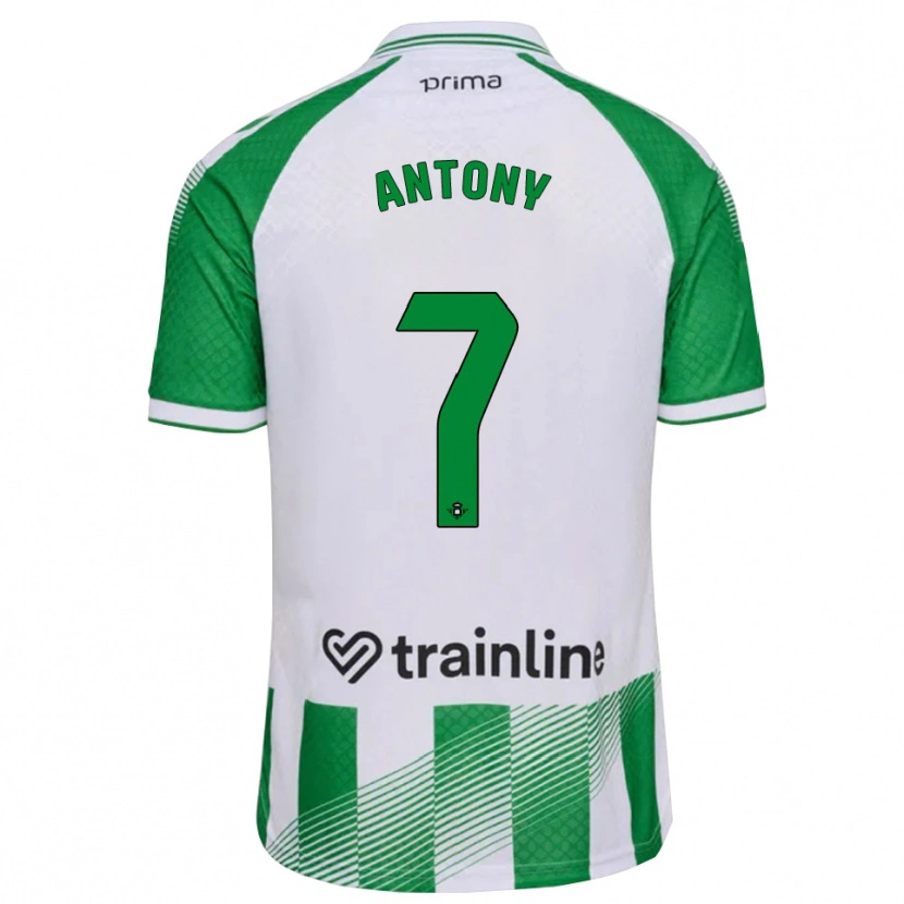 Danxen Mujer Camiseta Antony Matheus Dos Santos #7 Verde Claro Negro Blanco 1ª Equipación 2026/27 La Camisa