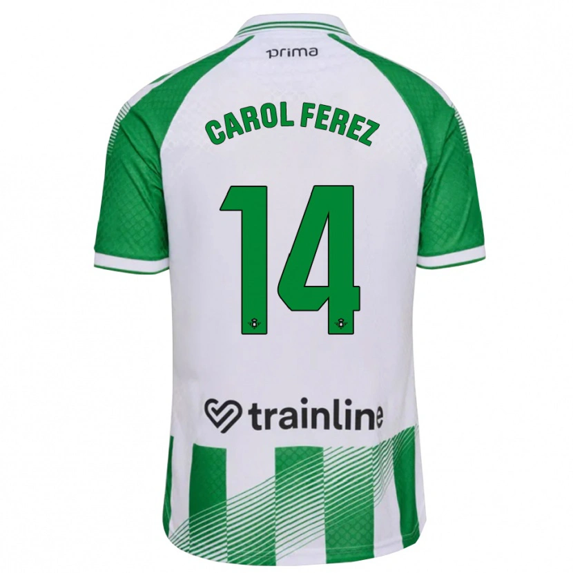 Danxen Mujer Camiseta Carolina Férez Méndez #14 Verde Claro Negro Blanco 1ª Equipación 2026/27 La Camisa