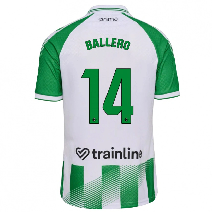 Danxen Mujer Camiseta Sander Ballero #14 Verde Claro Negro Blanco 1ª Equipación 2026/27 La Camisa