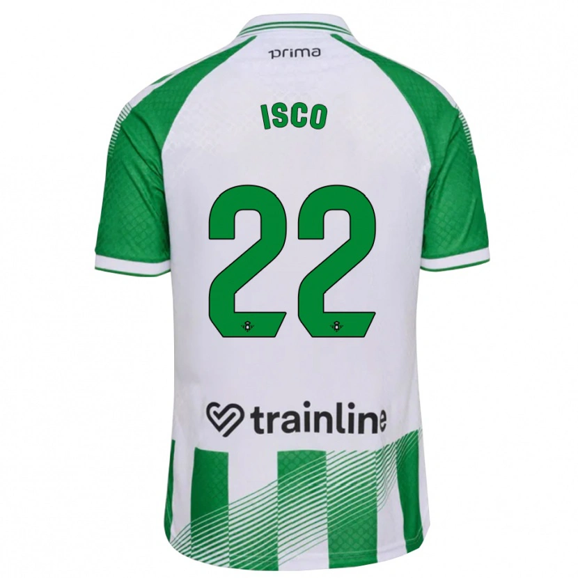 Danxen Mujer Camiseta Isco #22 Verde Claro Negro Blanco 1ª Equipación 2026/27 La Camisa
