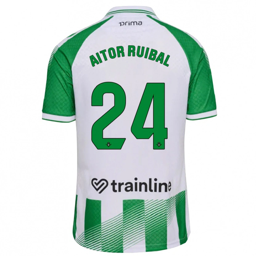 Danxen Mujer Camiseta Aitor Ruibal #24 Verde Claro Negro Blanco 1ª Equipación 2026/27 La Camisa
